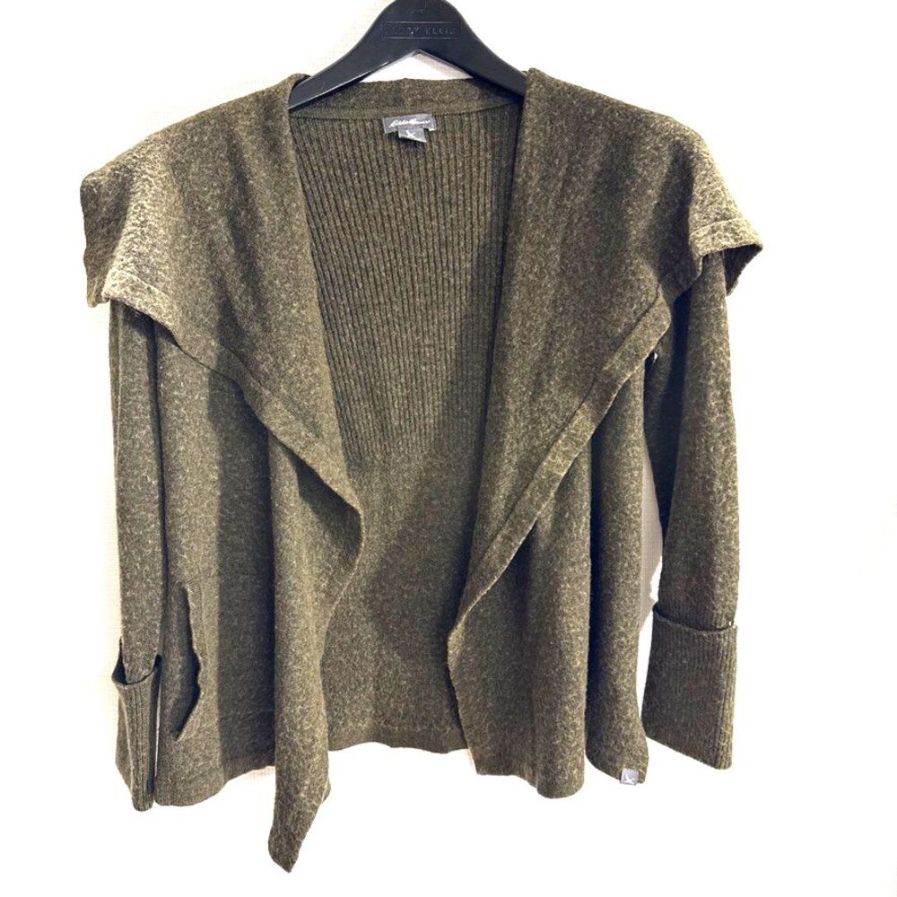 Eddie Bauer Waterfall Merino Wool Pocket Cardigan - PM - Boho Classic Cozy
